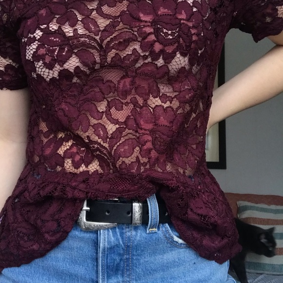 Lace Peplum Top - Picture 2 of 2
